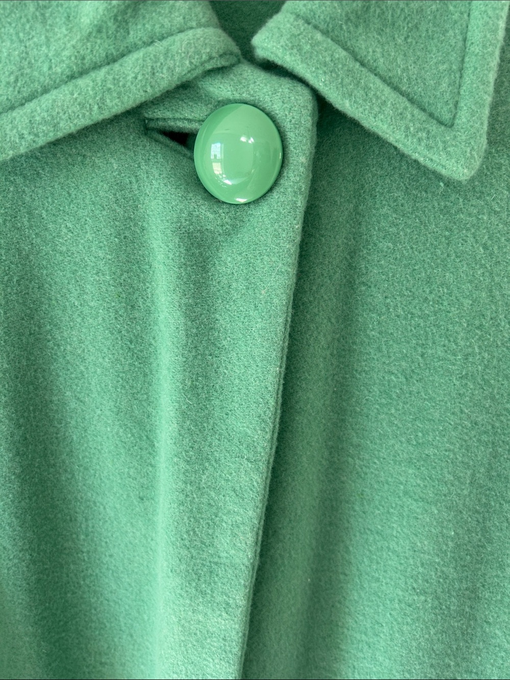 CAbi Wool Blend Cape #168 Green Size S/M 50’s Inspired with Polka Dot Lining - Picture 14 of 15